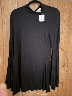 Free People Black Long Sleeve Flow Dress